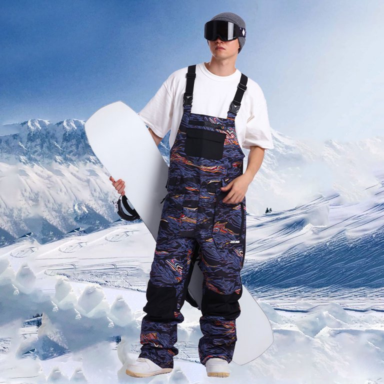 guisaled Mens Snow Bibs Waterproof Insulated Snowboard Pants Cargo