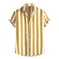 thumbnail image 1 of guisaled Mens Striped Button Down Shirts Summer Short Sleeve Dress Shirt Turndown Collar Lightweight Office Work Blouses Tops, 1 of 4
