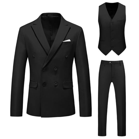 guisaled Mens Suit 2 Piece Suits for Men Slim Fit Solid Button Down Jacket Pant Tuxedo Set formal Business Wedding Party Outfits