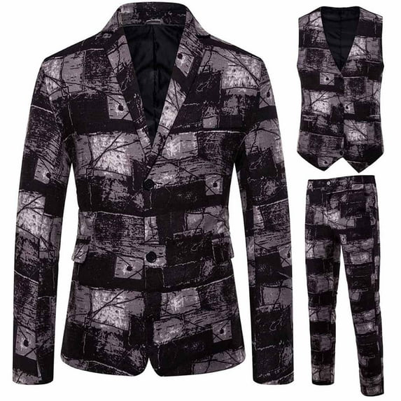 guisaled Mens Suit Classic 2 Piece Slim Fit Button Down Solid Blazer Jacket Pant Tuxedo Set formal Business Wedding Party Outfits Clearance