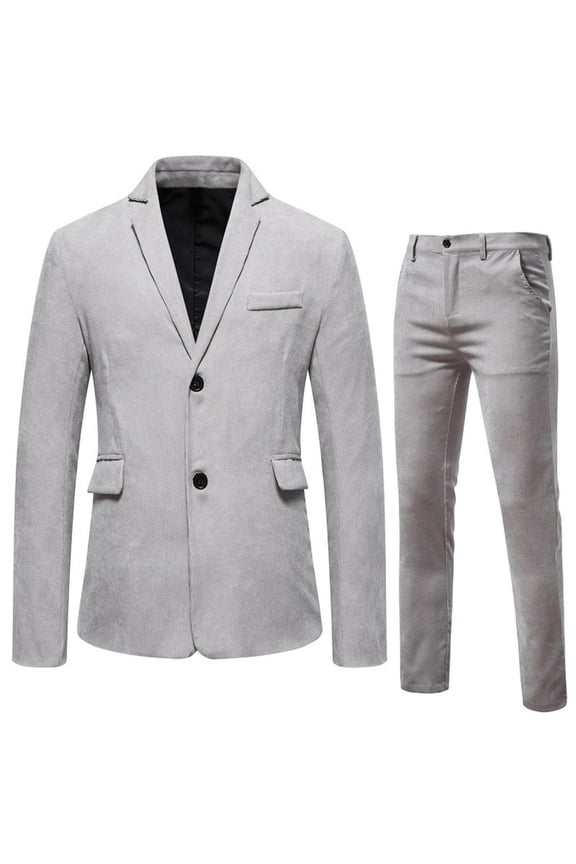 Mens Suit Classic 2 Piece Slim Fit Button Down Solid Blazer Jacket Pant Tuxedo Set formal Business Wedding Party Outfits