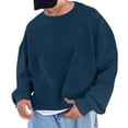 thumbnail image 1 of guisaled Mens Sweatshirts Crewneck Long Sleeve Lightweight Tops Fashion Solid Color Loose Casual Workout Pullover Shirt, 1 of 1