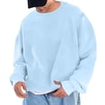 thumbnail image 1 of guisaled Mens Sweatshirts Crewneck Long Sleeve Lightweight Tops Fashion Solid Color Loose Casual Workout Pullover Shirt, 1 of 1