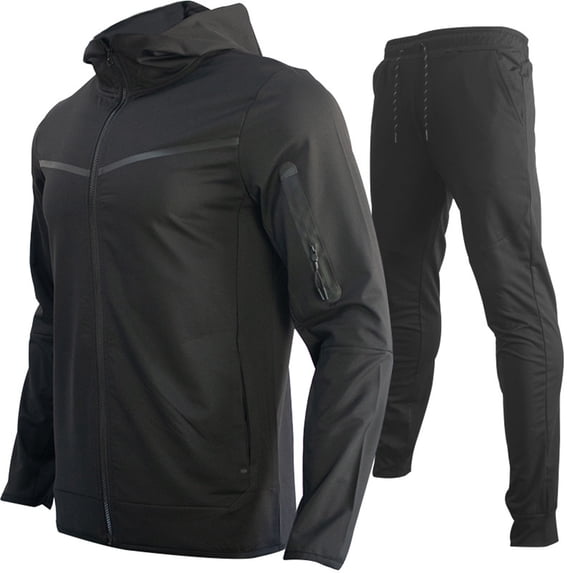 guisaled Mens Sweatsuit 2 Pieces Set Casual Jogging Athletic Hooded Tracksuit Full Zip Color Blocks Long Sleeve Jogging Outfits
