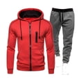 thumbnail image 1 of guisaled Mens Sweatsuits 2 Piece Set Long Sleeve Jogging Tracksuit Full Zip Jackets And Athletic Pants Outfit Hooded Sweat Suits, 1 of 3