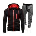 thumbnail image 1 of guisaled Mens Sweatsuits 2 Piece Set Long Sleeve Jogging Tracksuit Full Zip Jackets And Athletic Pants Outfit Hooded Sweat Suits Sales, 1 of 3