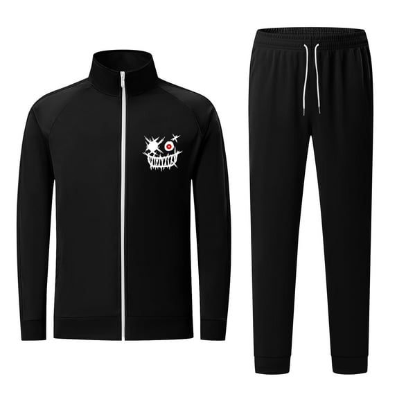guisaled Mens Sweatsuits Sets 2 Piece Outfits Full Zip Stand Collar Tracksuits Long Sleeve Casual Warm Up Jogger Sets with Pockets