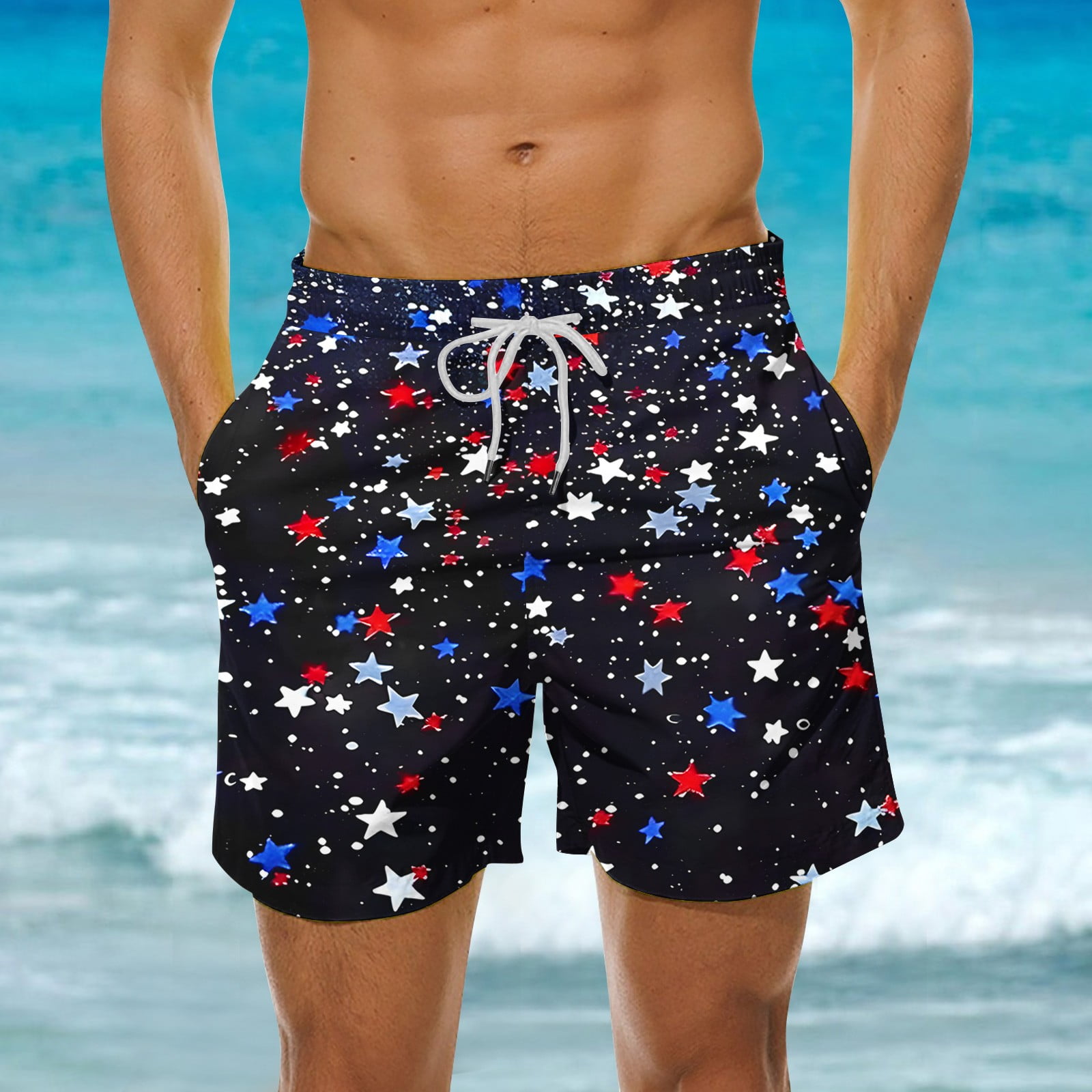 American Sign Language I Love You Men's Swim Trunks - ASL Hand Sign Swimwear Briefs