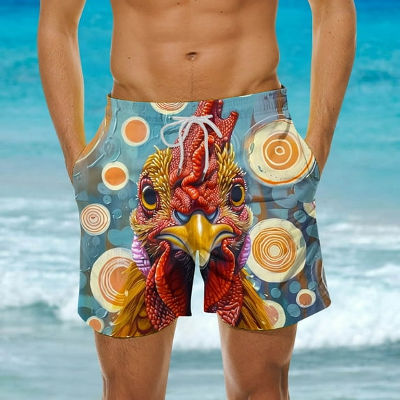 guisaled Mens Swimsuits Men Swim Shorts Quick Dry Drawstring Elastic Waisted Swim Trunks Funny Graphic Hawaii Vacation Holiday Beach Shorts Swimsuit