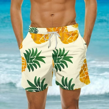 guisaled Mens Swimwear Men' Swim Trunks 7 Inch Summer Hawaiian Swim Shorts Bathing Suit Quick Dry Elastic Waist Beach Shorts With Pockets