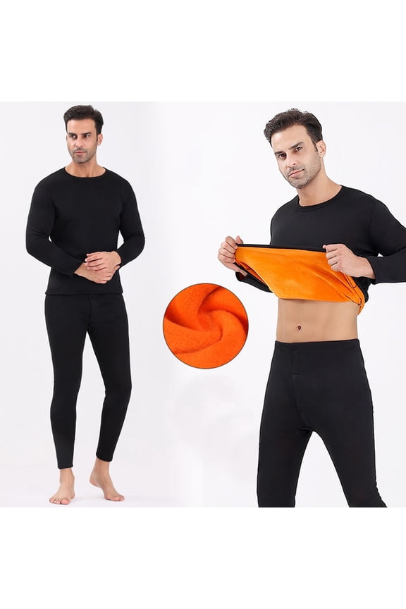 Mens Thermal Underwear Set Fleece Lined Long Johns For Men Warm Cotton Shirts And Pants Base Layer Winter Cold Weather