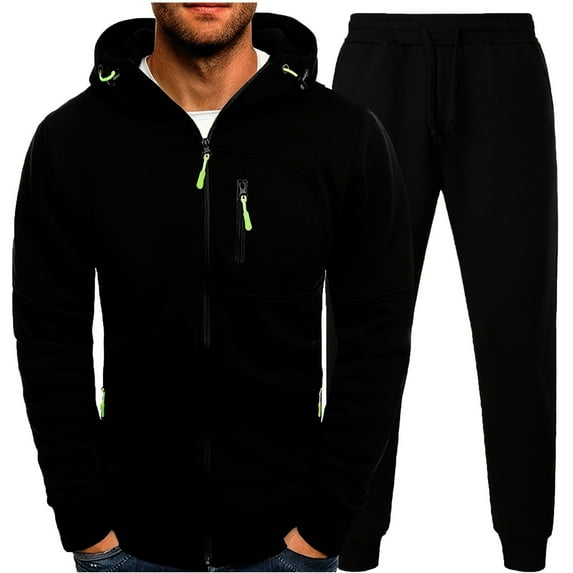 guisaled Mens Tracksuits 2 Piece Sweat Suits Full Zip Up Hoodies Sweatpants Sets for Men Jogging Running Sports Workout Outfits s