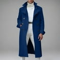 thumbnail image 1 of guisaled Trench Coat for Men 2025 Double Breasted Lapel Windbreaker Jackets Classic Loose Long Casual Trendy Solid Pea Coats, 1 of 6