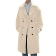thumbnail image 1 of guisaled Mens Trench Coat Double Breasted Lapel Overcoat Fashion Solid Lightweight Long Loose Casual Windbreaker Jackets, 1 of 3