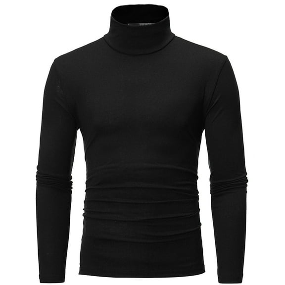 guisaled Mens Turtleneck Long Sleeve Shirts Cotton Classic Solid Colors Undershirts Casual Slim Fit Soft Comfort Basic Thermal Shirts Tops Valentines Day Gifts