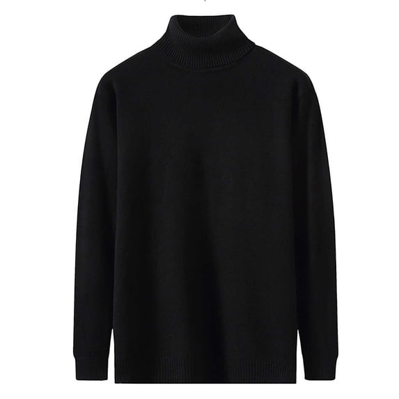 guisaled Mens Turtleneck Sweaters Loose Fit Soft Pullover Tops Solid Colors Classic Basic Casual Dressy Knit Turtle Neck Sweater