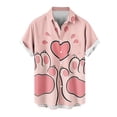 thumbnail image 1 of guisaled Mens Valentines Day Button Up Shirt Short Sleeve Hawaiian T Shirts Cute Cat Heart Graphic Tops Casual Beach Vacation Shirt, 1 of 4