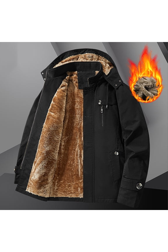 Mens Winter Coats Water Resistant Ski Snow Jacket Thicken Warm Fleece Lined Jacket Parka Raincoats wiht Multi- Pockets