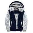 thumbnail image 1 of guisaled Mens Winter Hoodies Thick Warm Sherpa Lined Hooded Jacket Zipper Up Patchwork Casual Heavyweight Fleece Sweatshirts, 1 of 8