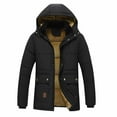 thumbnail image 1 of guisaled Mens Winter Jacket Warm Fleece Liend Waterproof Puffer Coat Windproof Quilted Parka Jacket with Faux Fur Detachable Hood Clothing, 1 of 1