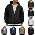 thumbnail image 1 of guisaled Mens Zip Up Hoodie Fleece Oversized Heavyweight Fall Winter Warm Hooded Sweatshirts Long Sleeve Solid Casual Hoodies Flash Deals, 1 of 7
