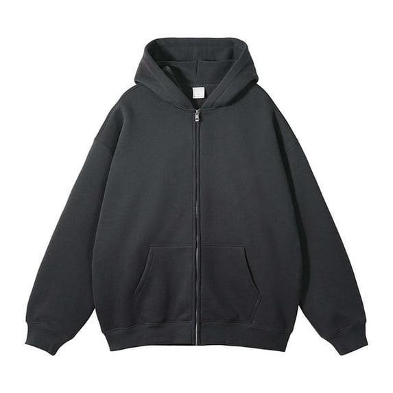 guisaled Oversized Hoodies for Men Zip Up Lightweight Hooded Sweatshirts Long Sleeve Loose Fit Warm Fleece Jackets with Pockets