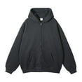 thumbnail image 1 of guisaled Oversized Hoodies for Men Zip Up Lightweight Hooded Sweatshirts Long Sleeve Loose Fit Warm Fleece Jackets with Pockets, 1 of 4