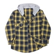 thumbnail image 1 of guisaled Plaid Shirts for Men Big and Tall Button Down Cotton Long Sleeve Casual Hoodie Shirts Slim Regular Fit Business Lightweight Tops Christmas, 1 of 4