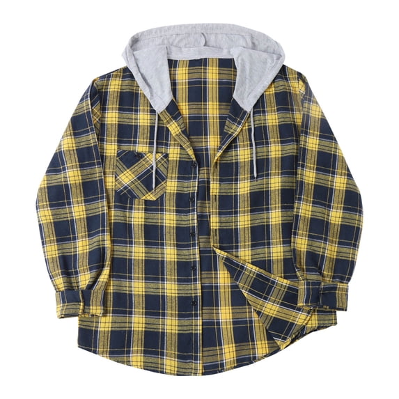 guisaled Plaid Shirts for Men Big and Tall Button Down Cotton Long Sleeve Casual Hoodie Shirts Slim Regular Fit Business Lightweight Tops Christmas