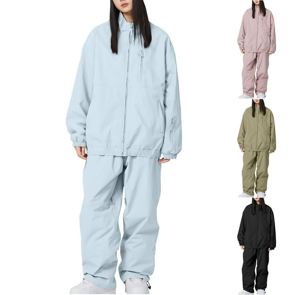 guisaled Snow Suits for Womens 2 Piece Ski Jacket and Snow Pants Set Winter Outdoor Waterproof Windproof Snowboard Insulated Snowsuits Christmas
