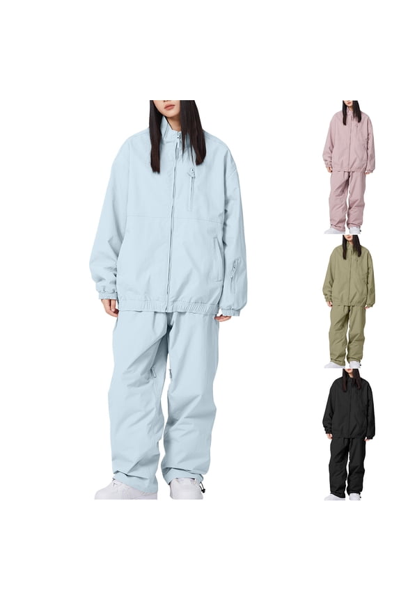 Snow Suits for Womens 2 Piece Ski Jacket and Snow Pants Set Winter Outdoor Waterproof Windproof Snowboard Insulated Snowsuits