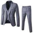 thumbnail image 1 of guisaled Suits for Men 3 Piece Slim Fit Tuxedo Set One Button Shawl Collar Solid Jacket Vest Pants formal Business Wedding Party Outfits s, 1 of 6