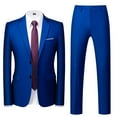 thumbnail image 1 of guisaled Suits for Men Big and Tall Classic Fit Slim Wedding Suit Notch Lapel Button Up Blazer Jacket Pants 2 Piece Sets Outfits, 1 of 6