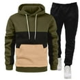thumbnail image 1 of guisaled Sweatsuit 2 Piece Set for Men Casual Colorblock Jogging Tracksuit Athletic Pullover Hooded Sweatshirt And Sport Pants, 1 of 5
