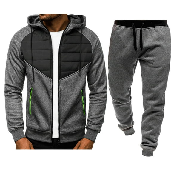 guisaled Sweatsuits for Men 2 Piece Hoodie Jogging Tracksuit Set Casual Athletic Long Sleeve Full Zip Workout Outfit Pullover Suit Set
