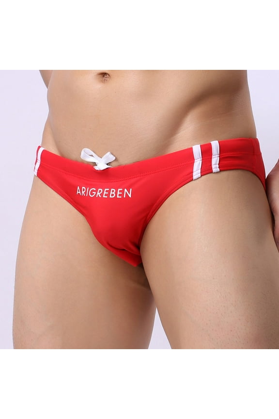 Swim Briefs for Men Sexy Low Rise Quick Dry Swim Thong Bikini Board Surf Shorts Swimsuit Swimwear with Drawstring Valentines Day s
