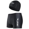 thumbnail image 1 of guisaled Swim Jammers for Men with Swimming Cap Athletic Training Swimwear Durable Team Lap Swimming Racing Competition, 1 of 6