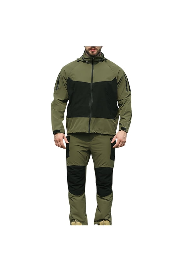 Tactical Camo Track Suits for Men Set Outdoor Hunting Uniform Full Zip Sweatsuits Jacket And Pants Set Outfits 2 Piece Sets