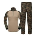 thumbnail image 1 of guisaled Tactical Tracksuit Set for Men Long Sleeve Fashion Sweatsuits Military Camouflage Tactical Lapel Shirt Pants Suit, 1 of 2