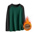 thumbnail image 1 of guisaled Thermal Shirts for Men Big and Tall Long Sleeve Crewneck Undershirts Color Block Patchwork Soft Warm Fleece Tee Shirts Savings, 1 of 9