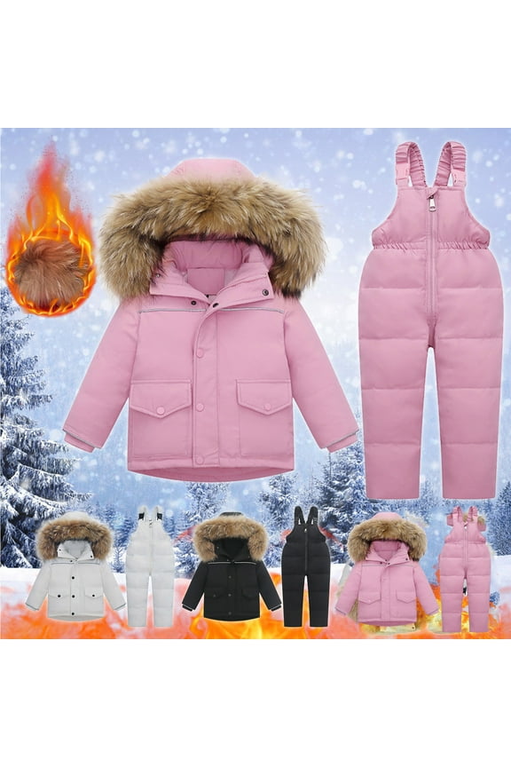 Toddler Ski Jacket and Snow Bib Snowsuit Set for Boys Lightweight Warm Windproof Waterproof Snow Suits for Girls