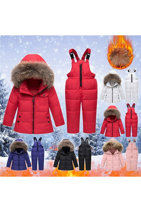 Toddler Ski Jacket and Snow Bib Snowsuit Set for Boys Lightweight Warm Windproof Waterproof Snow Suits for Girls