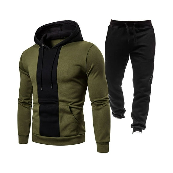 guisaled Track Suits 2 Piece for Men Casual Active Jogging Sweatsuits Fashion Long Sleeve Hooded Sweatshirts And Sweatpants Outfits