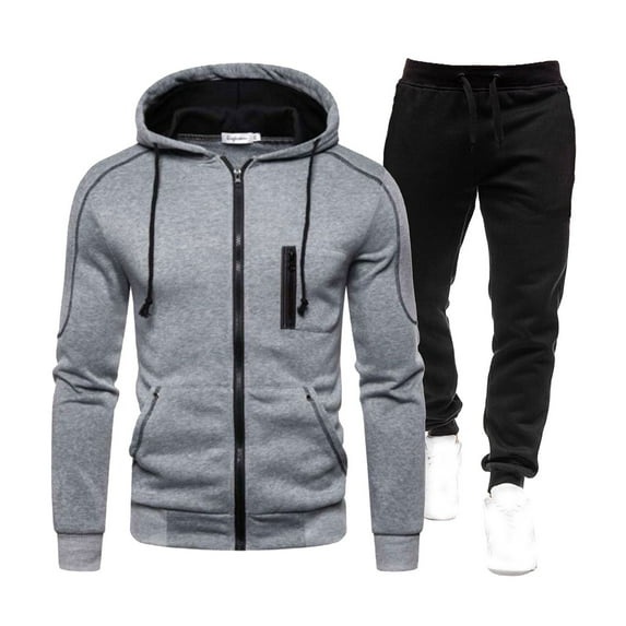 guisaled Tracksuits for Men Set Full Zip Hoodies Jogging Pants Sweatsuits Long Sleeve Warm Comfy Workout Athletic Sportswear Outfits Deals