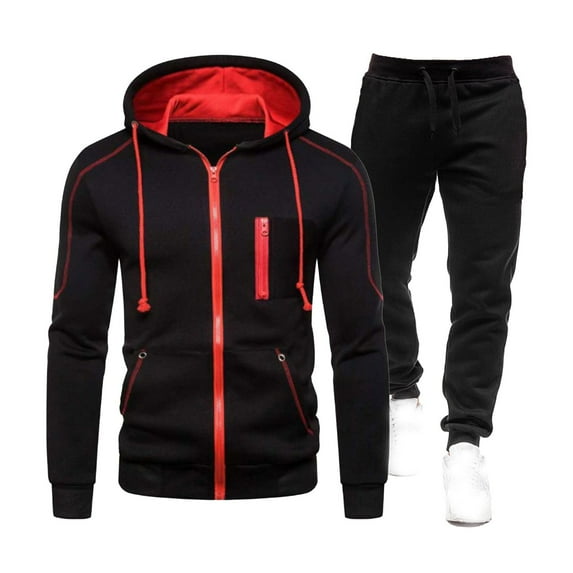 guisaled Tracksuits for Men Set Full Zip Hoodies Jogging Pants Sweatsuits Long Sleeve Warm Comfy Workout Athletic Sportswear Outfits s
