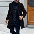 thumbnail image 1 of guisaled Trench Coat Men 2025 Winter Classic Slim Fit Coat Notch Lapel Long Windbreaker Jacket Double Breasted Elegant Wool Peacoat, 1 of 7