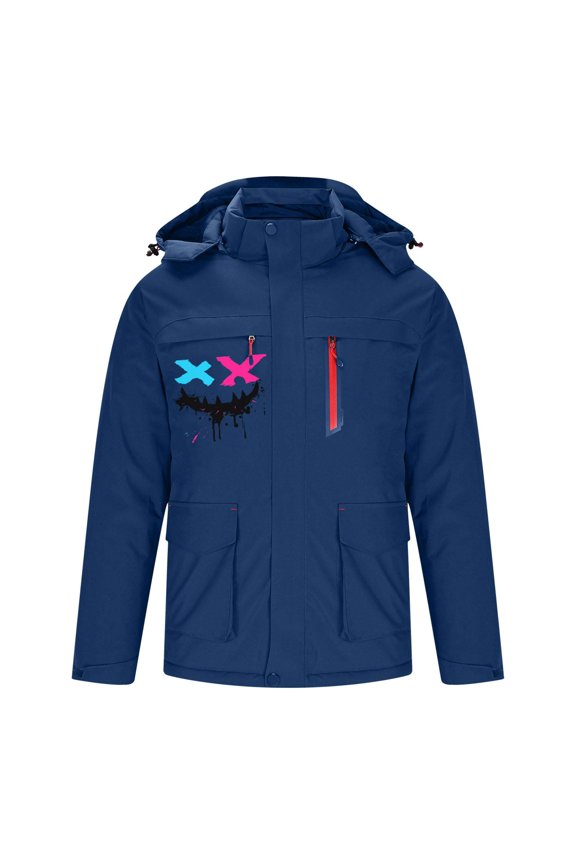 Trendy Heated Coat for Men Women Hooded Printed Windproof Warm Winter Jacket Soft Shell Waterproof Heating Jackets