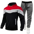 thumbnail image 1 of guisaled Trendy Tracksuit 2 Pieces Set for Men Athletic Casual Cozy Sweatsuit Hooded Sweatshirt And Joggers Pants Tracksuits, 1 of 6