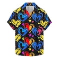 thumbnail image 1 of guisaled Valentine Shirts For Men Fashion Heart Pinted Graphic Tee Shirts Short Sleeve Button Down Beach Vacation Casual Shirts Valentine'S Day s, 1 of 5