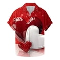 thumbnail image 1 of guisaled Valentine Shirts For Men Fashion Heart Pinted Graphic Tee Shirts Short Sleeve Button Down Beach Vacation Casual Shirts, 1 of 5